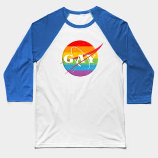 NASA/GAY Rainbow Logo Tribute/Parody Design Baseball T-Shirt